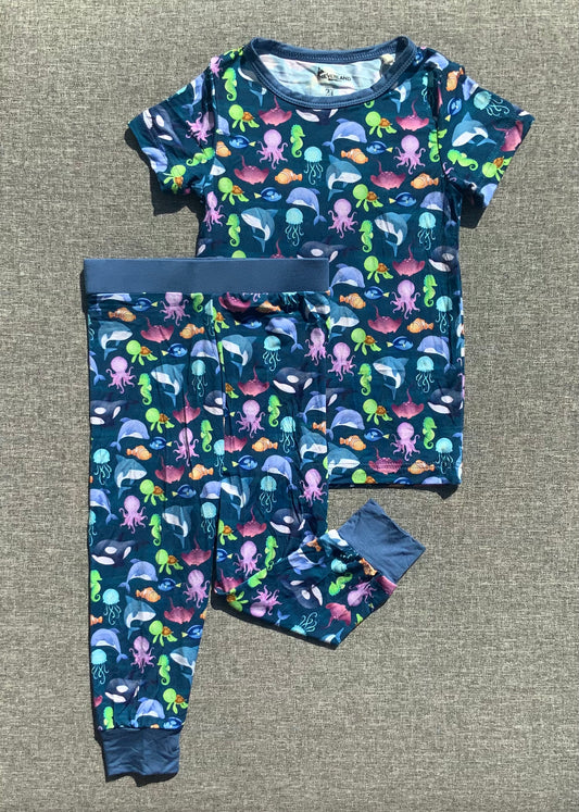 Ocean Friends Two Piece Bamboo Pajamas RTS