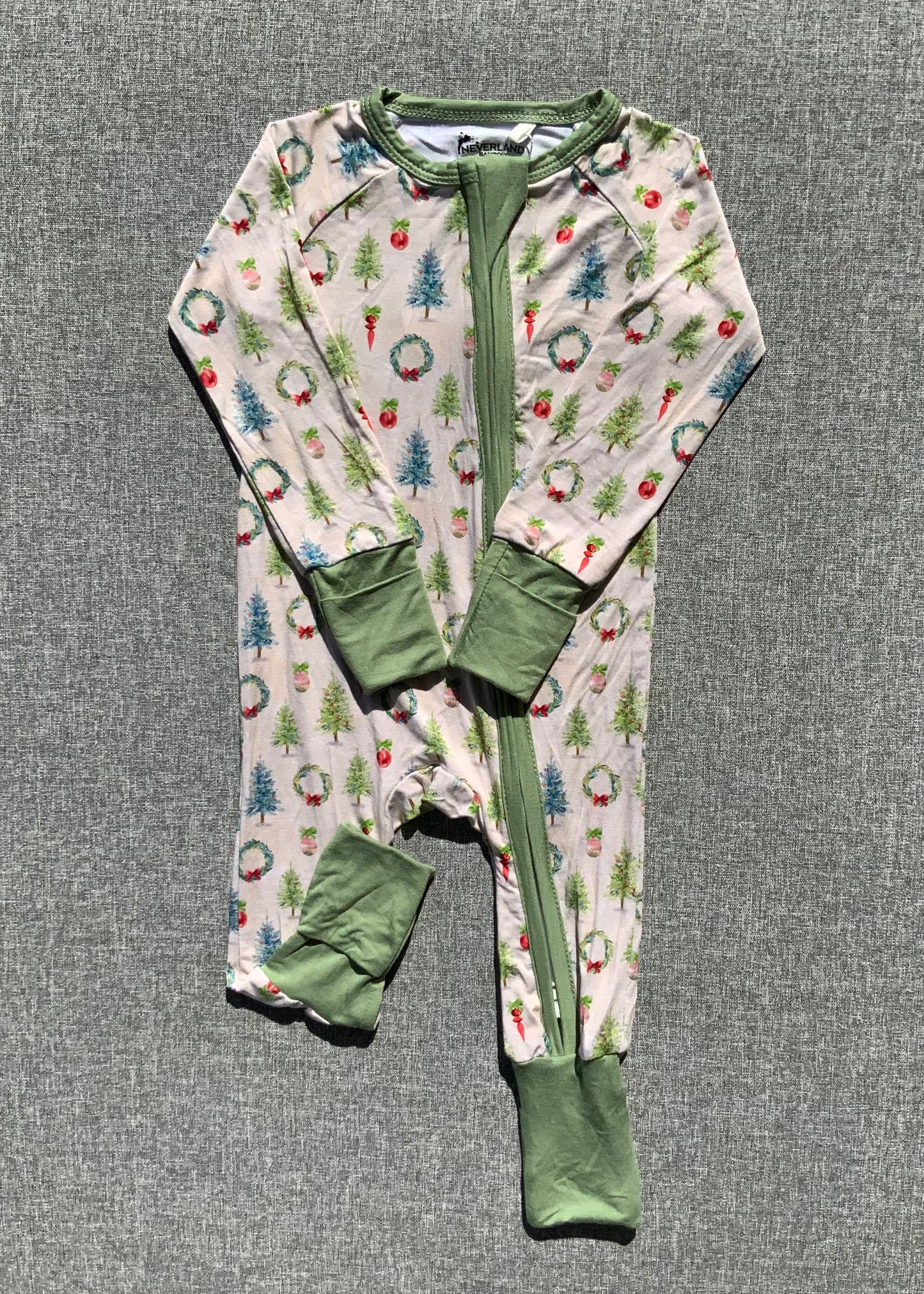 Watercolor Christmas One Piece Bamboo Pajamas RTS