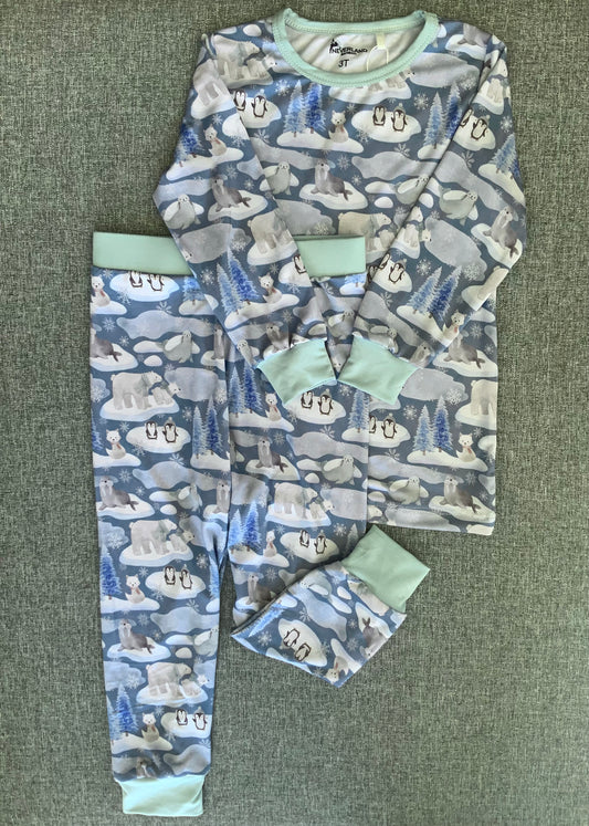 Arctic Animals Two Piece Bamboo Pajamas RTS