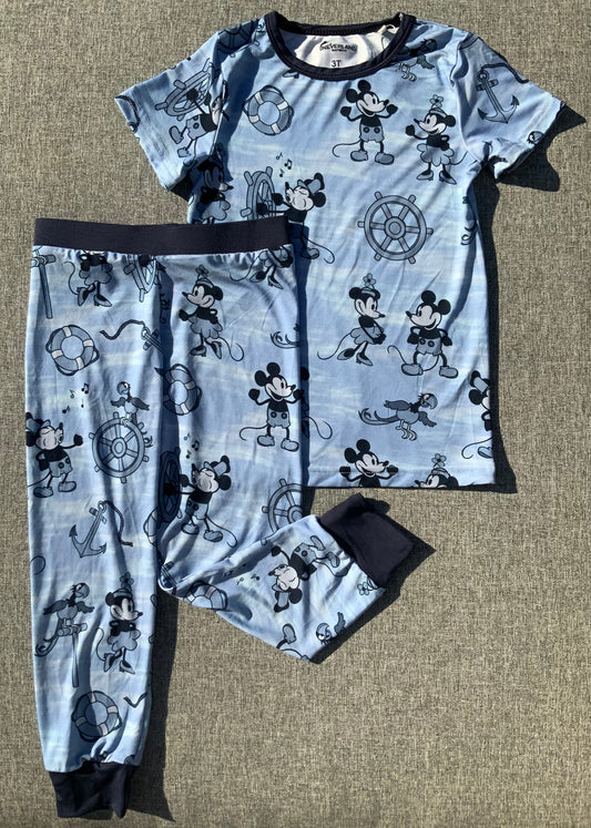 Steamboat Willie Two Piece Bamboo Pajamas RTS