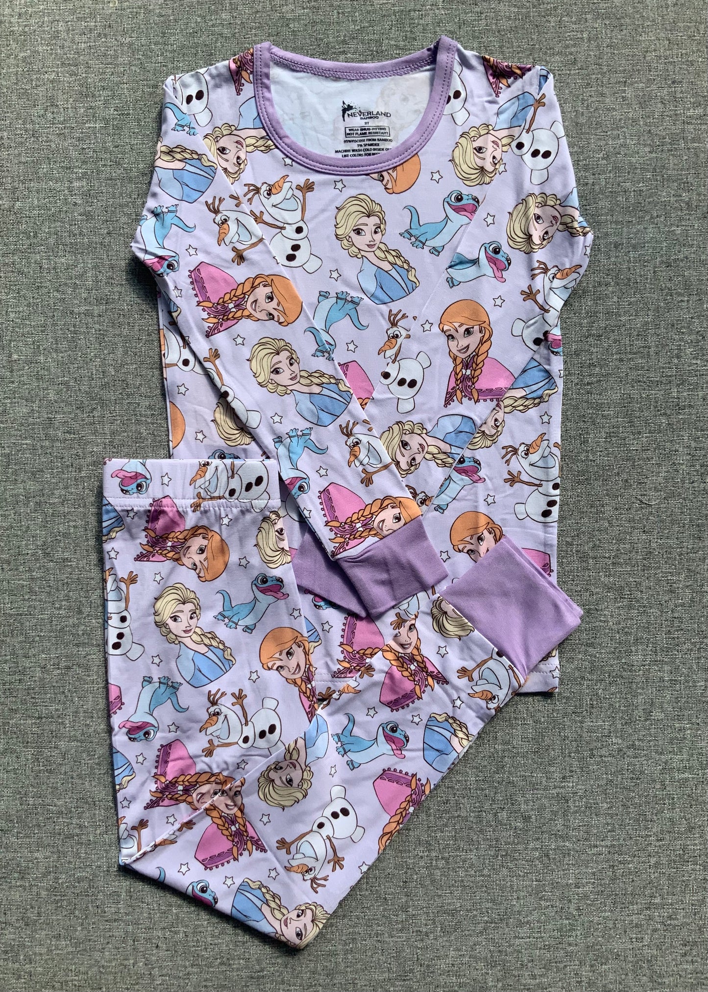 Frozen Sisters Two Piece Bamboo Pajamas RTS