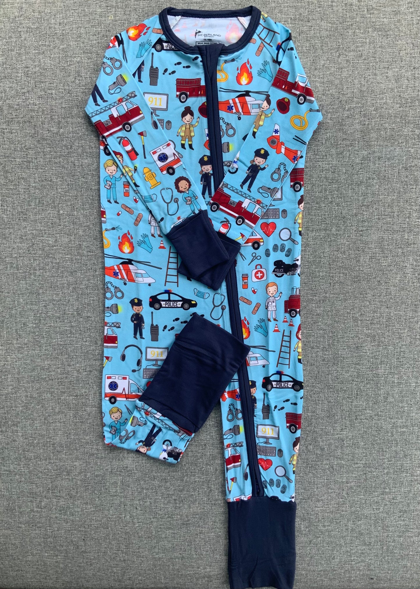 First Responders One Piece Bamboo Pajamas RTS