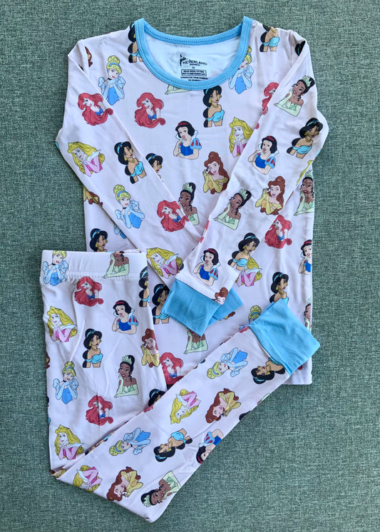 Princesses Two Piece Bamboo Pajamas RTS