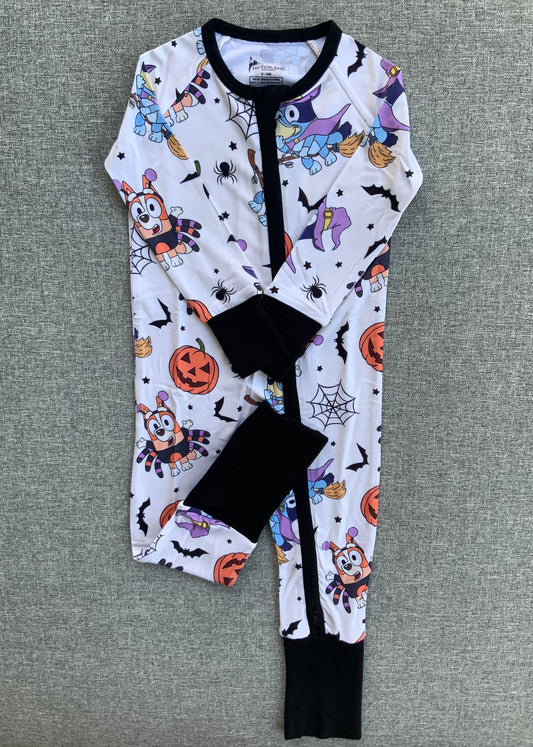 Heeler Halloween One Piece Bamboo Pajamas RTS