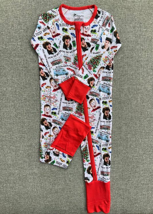 Home Alone One Piece Bamboo Pajamas RTS