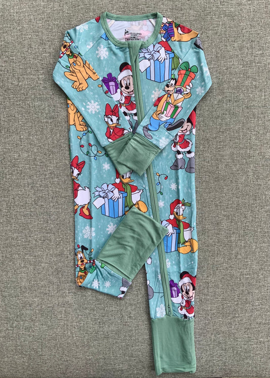 Sensational Six Christmas One Piece Bamboo Pajamas RTS