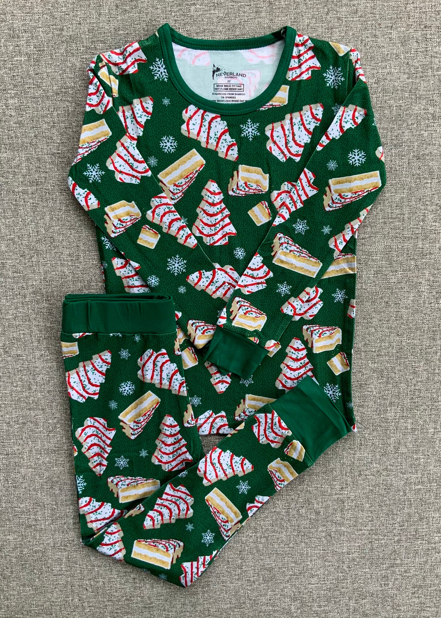 Christmas Tree Cakes Two Piece Bamboo Pajamas RTS