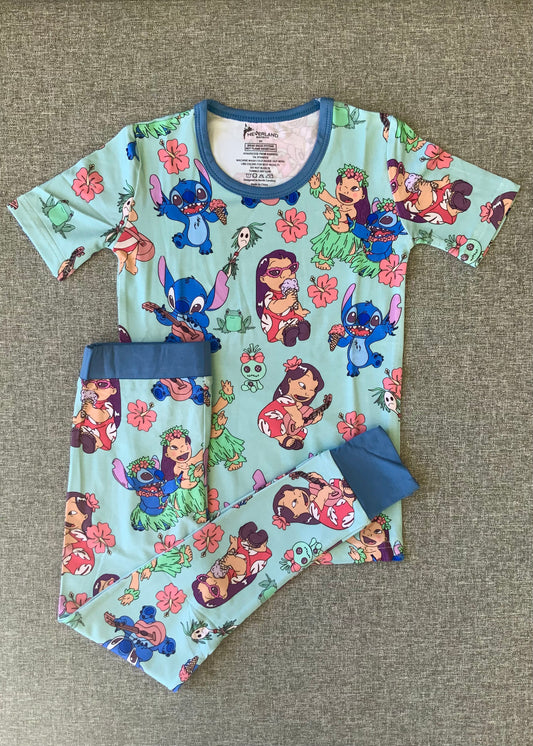 Ohana Means Family Two Piece Bamboo Pajamas RTS