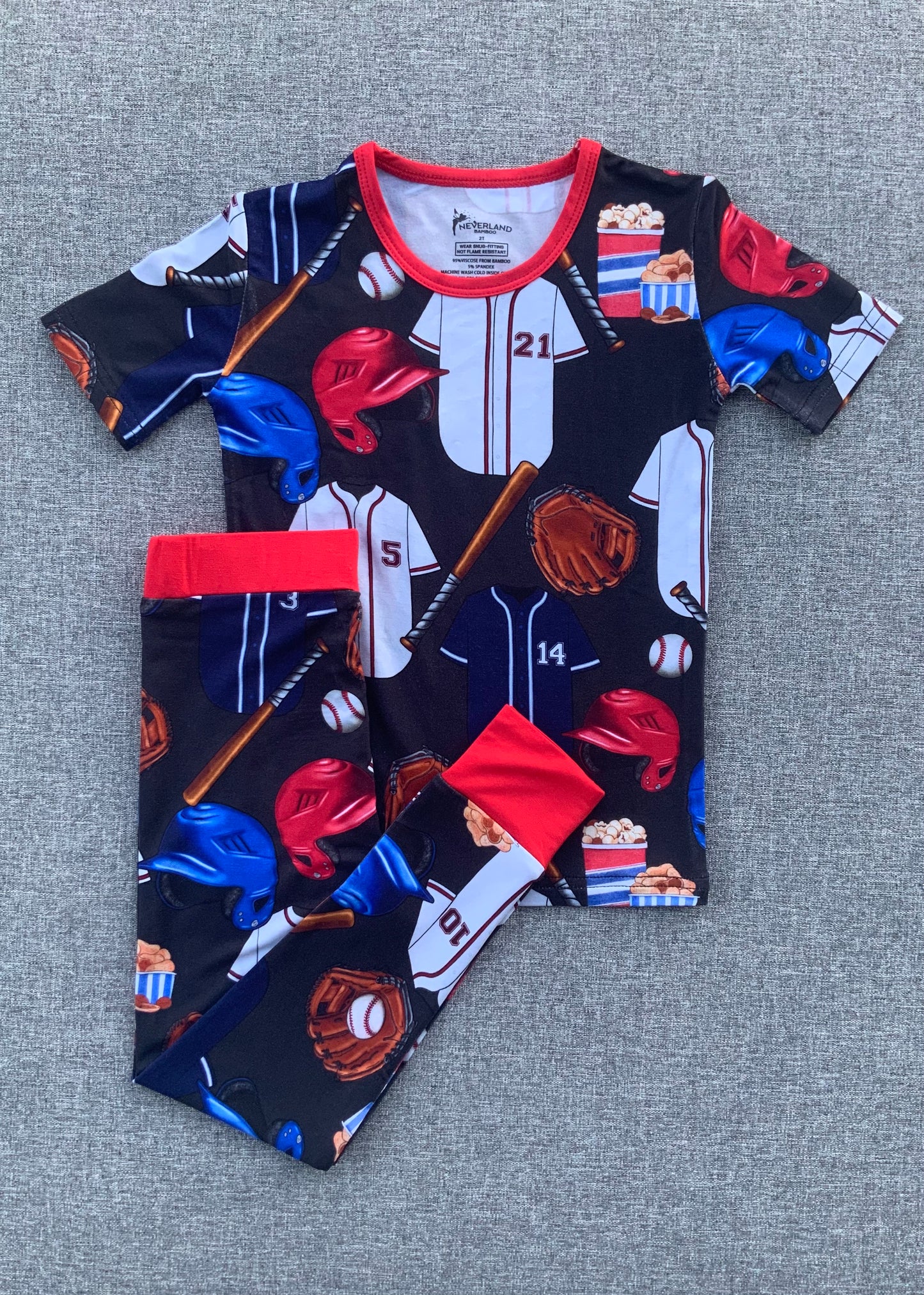 Baseball Two Piece Bamboo Pajamas RTS