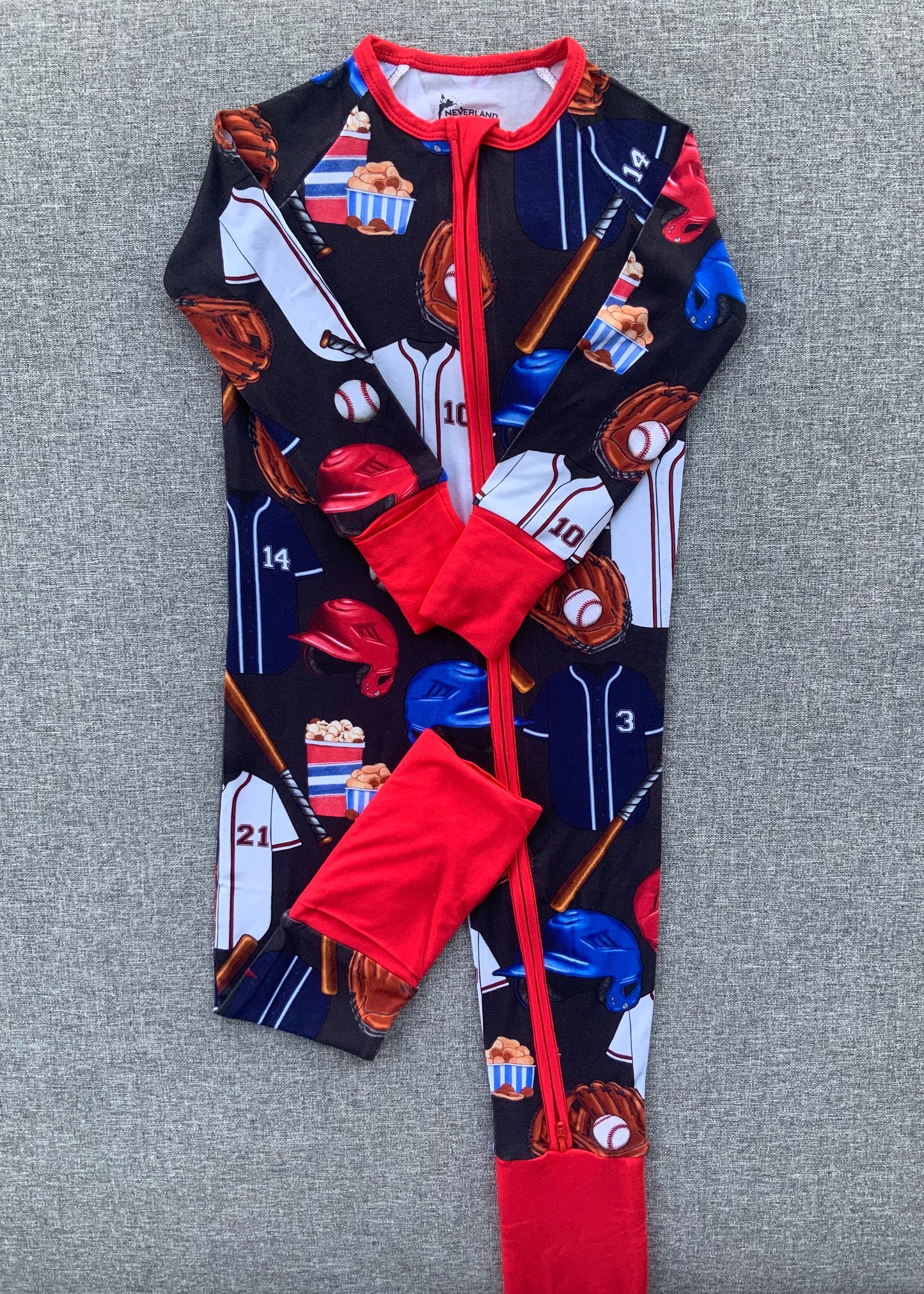 Baseball One Piece Bamboo Pajamas RTS